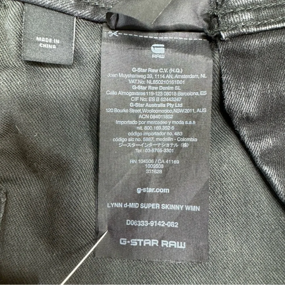 G-Star Raw Jeans Super Skinny Women’s Size W25 L32  Black Washed Arc Leg Pants